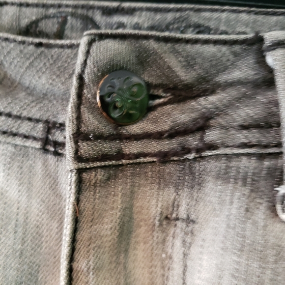 House of Deréon Gray Embroidered Jeans 1/2 - Picture 6 of 12